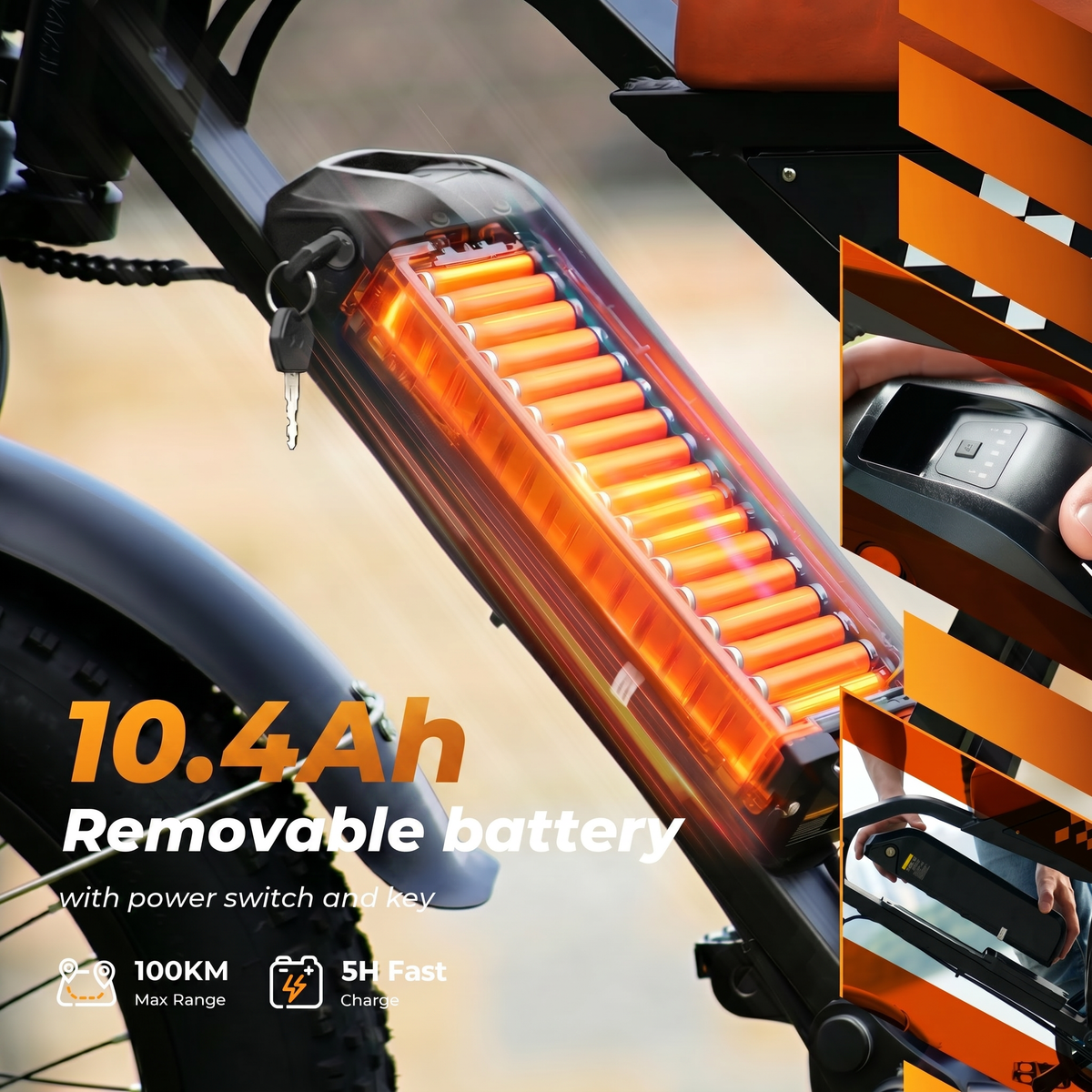 VTT électrique iScooter EB5 à pneus larg