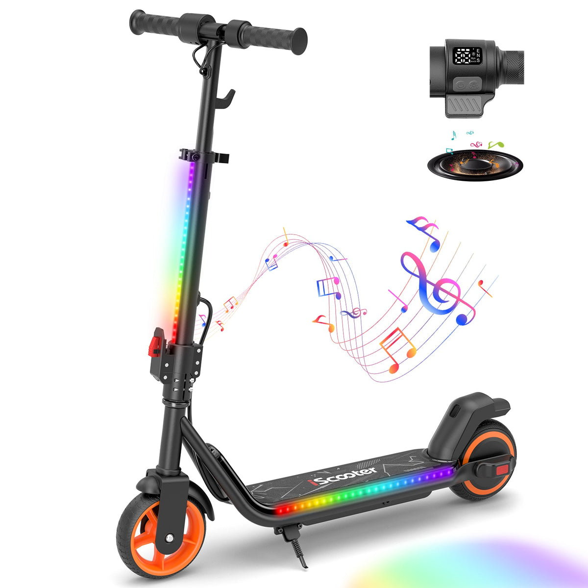 iScooter iK3Max Trottinette électrique pour enfants avec lumières LED