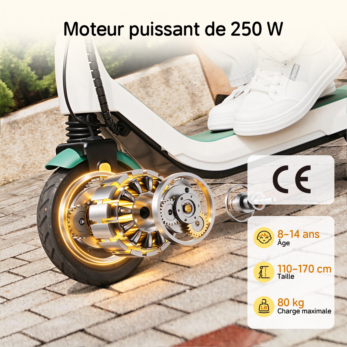 Trottinette électrique enfant iScooter iK5 à hauteur réglable, avec Bluetooth et contrôle via application mobile