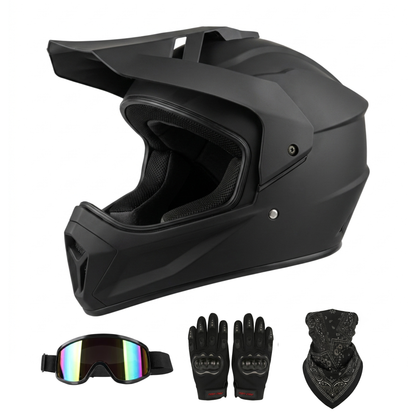 Kit casque intégral noir mat