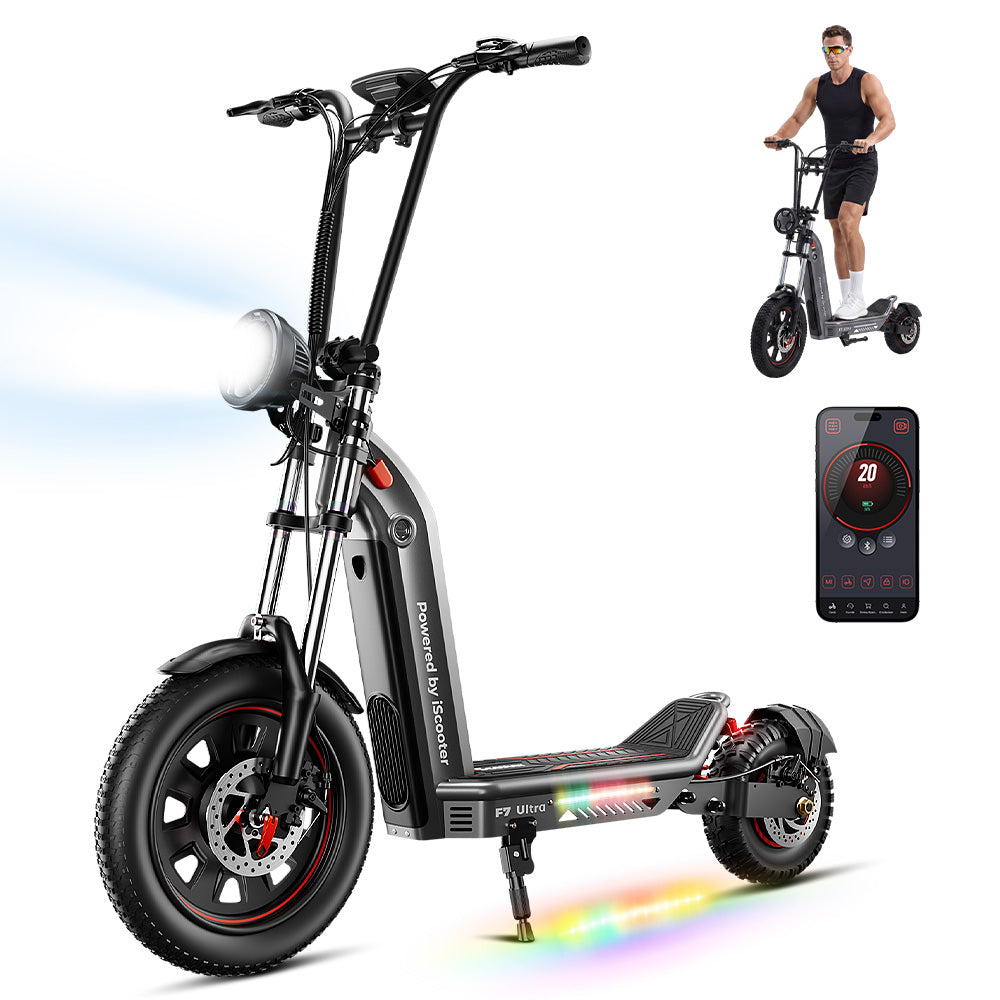 Trottinette électrique tout-terrain iScooter F7Ultra 1500W avec un couple maximal de 38,5 N·m