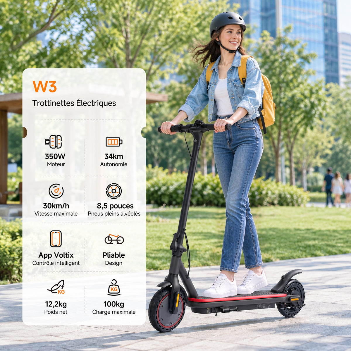 Trottinette électrique légère iScooter W3 de 350 W