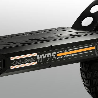 W9 Air scooter deck with a textured grip surface and bold branding graphics. The design highlights durability, style, and urban identity, making the deck a key feature of modern commuting.
