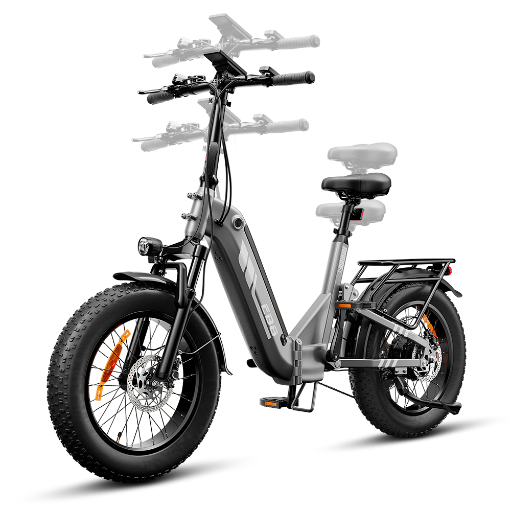 EB8 Vélo Électrique Pliant 20" à Pneus Fat Bike avec Capteur de Couple