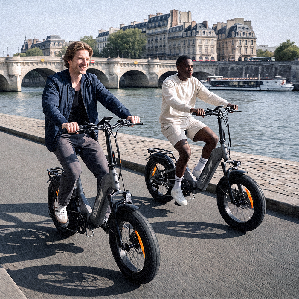 EB8 Vélo Électrique Pliant 20" à Pneus Fat Bike avec Capteur de Couple