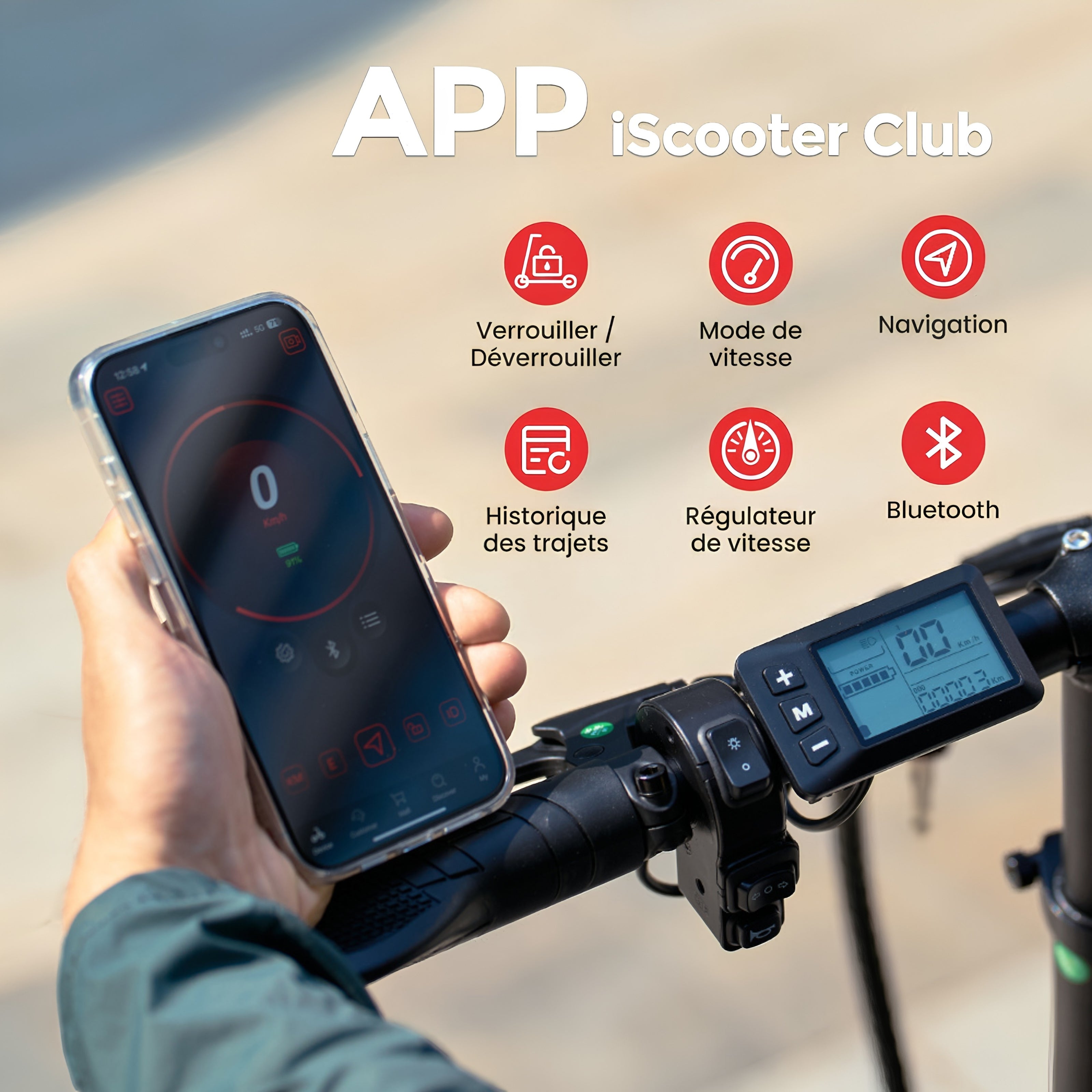 iScooter F7 – Trottinette électrique avec siège et panier amovible