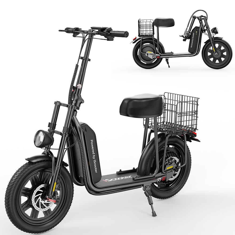 iScooter F7 – Trottinette électrique avec siège et panier amovible