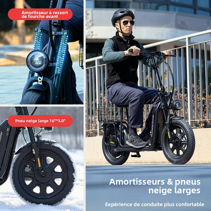 iScooter F7 – Trottinette électrique avec siège et panier amovible