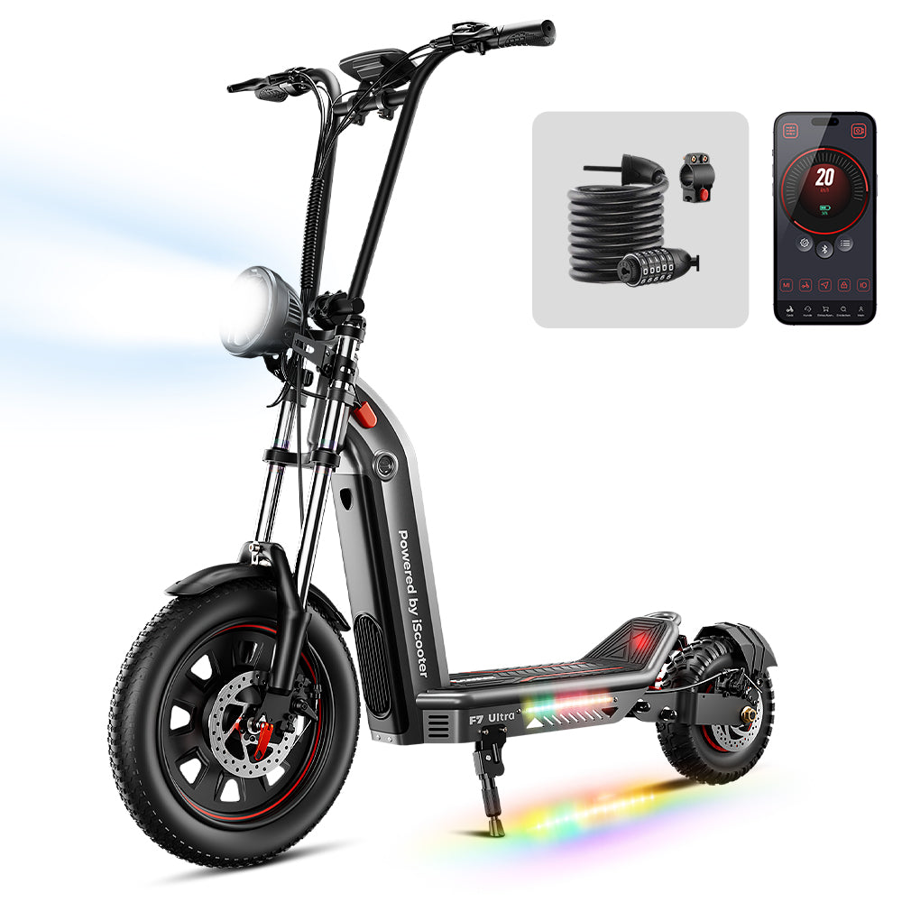 Trottinette électrique tout-terrain iScooter F7Ultra 1500W avec un couple maximal de 38,5 N·m