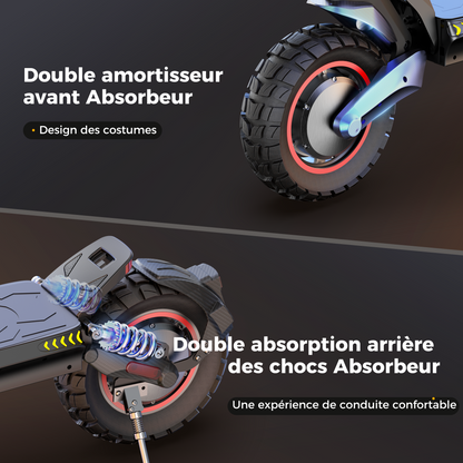iScooter iX7Pro 2000W Trottinette électrique tout terrain avec application dédiée