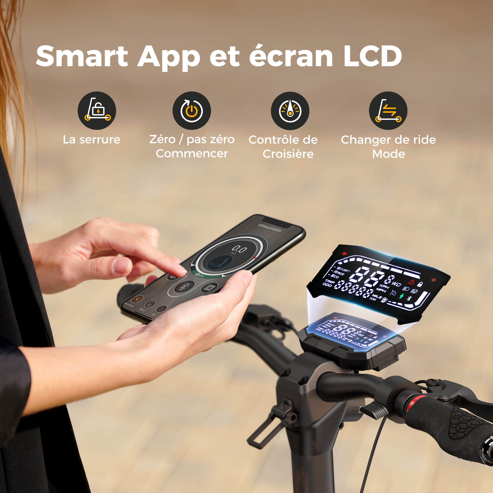 iScooter iX7Pro 2000W Trottinette électrique tout terrain avec application dédiée