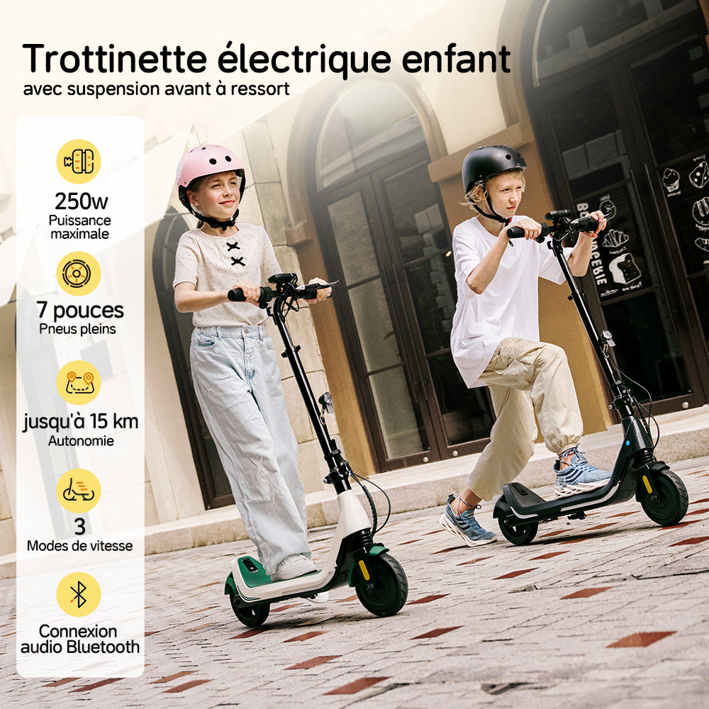 Trottinette électrique enfant iScooter iK5 à hauteur réglable, avec Bluetooth et contrôle via application mobile