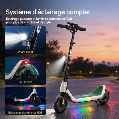 Trottinette électrique enfant iScooter iK5 à hauteur réglable, avec Bluetooth et contrôle via application mobile