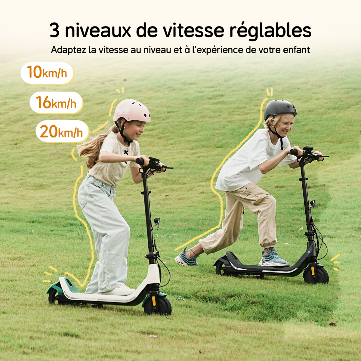 Trottinette électrique enfant iScooter iK5 à hauteur réglable, avec Bluetooth et contrôle via application mobile