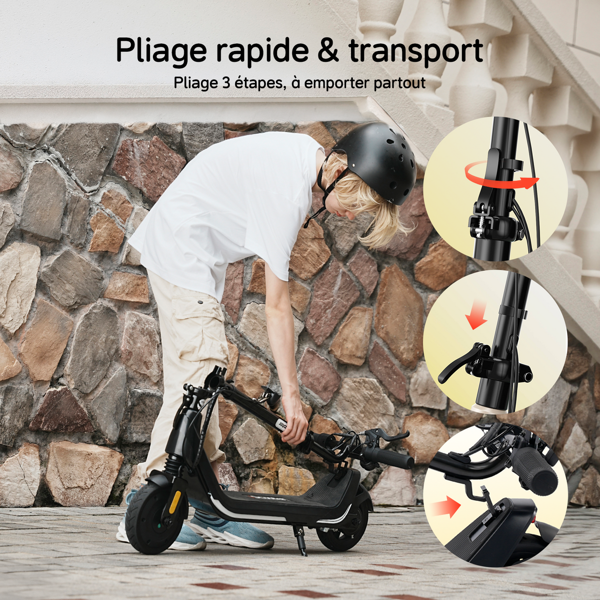 Trottinette électrique enfant iScooter iK5 à hauteur réglable, avec Bluetooth et contrôle via application mobile