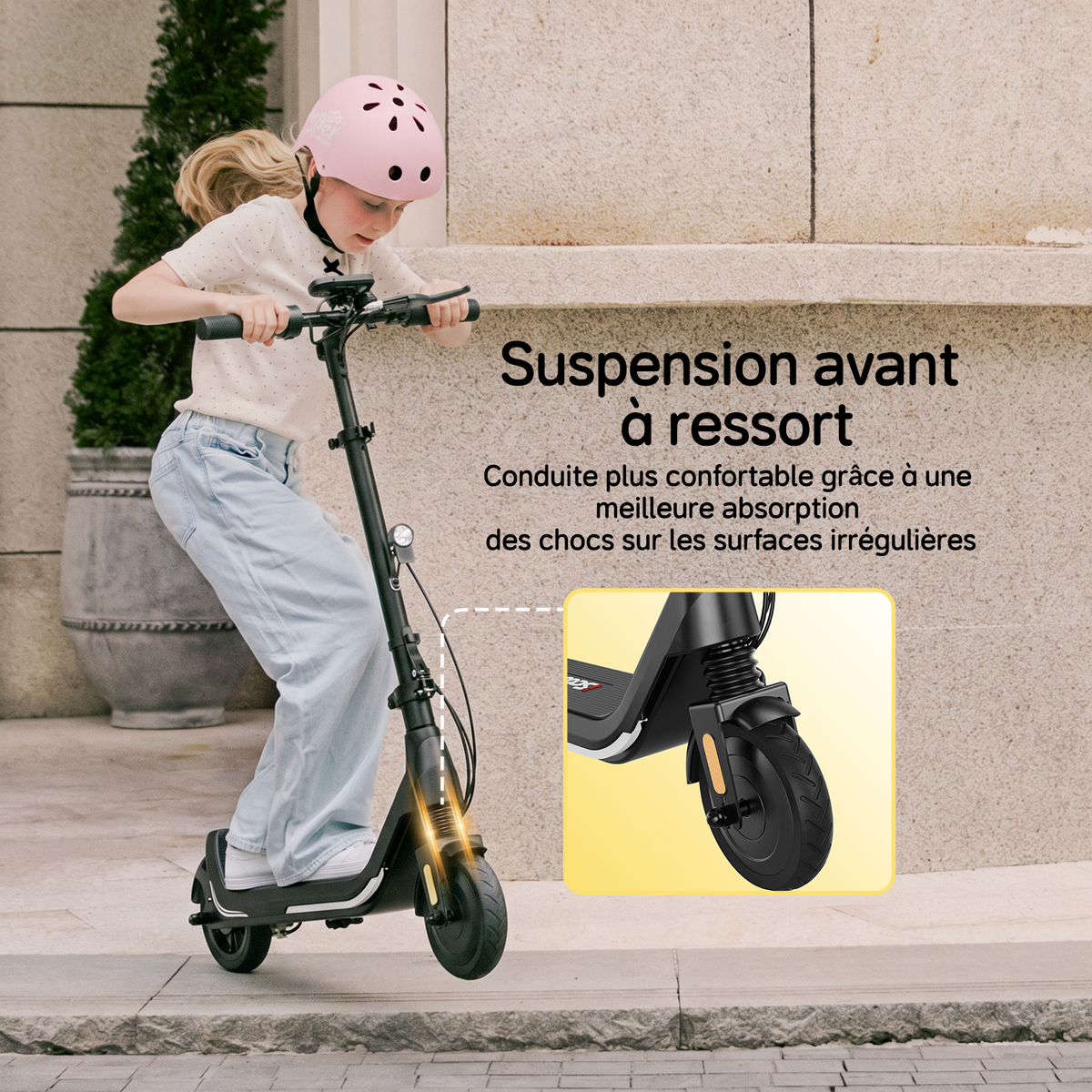 Trottinette électrique enfant iScooter iK5 à hauteur réglable, avec Bluetooth et contrôle via application mobile